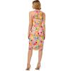 Adrianna Papell Womens Embroidered Column Midi Dress(Pink/Yellow Multi)