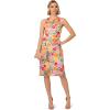 Adrianna Papell Womens Embroidered Column Midi Dress(Pink/Yellow Multi)