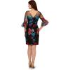 Adrianna Papell Womens Embroidered Short Dress(Black Multi)