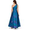 Adrianna Papell Womens Floral Jacquard High Low Dress(Teal/Blue)
