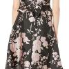 Adrianna Papell Womens One Shoulder Jacquard Dress(Black/Pink Multi)