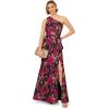 Adrianna Papell Womens One Shoulder Jacquard Dress(Navy/Pink)