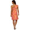 Adrianna Papell Womens One Shoulder Jacquard Dress(Orange Multi)