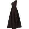 Adrianna Papell Womens One Shoulder Mikado Gown(Black)