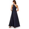 Adrianna Papell Womens One Shoulder Mikado Gown(Midnight)
