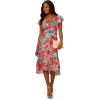 Adrianna Papell Womens Printed Short Dress(Turquoise Multi)