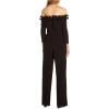 Adrianna Papell Womens Ruffled Blouson Jumpsuit(Black)