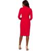 Adrianna Papell Women’s Wrap Front Crepe Dress(Hot Ruby)