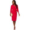 Adrianna Papell Women’s Wrap Front Crepe Dress(Hot Ruby)