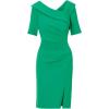 Adrianna Papell Women’s Wrap Front Crepe Dress(Vivid Green)