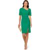 Adrianna Papell Women’s Wrap Front Crepe Dress(Vivid Green)