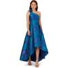 Adrianna Papell Womens Floral Jacquard High Low Dress(Teal/Blue)