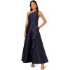 Adrianna Papell Womens One Shoulder Mikado Gown(Midnight)