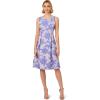 Adrianna Papell Womens Printed Short Dress(Peri Cruise)