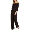 Adrianna Papell Womens Ruffled Blouson Jumpsuit(Black)