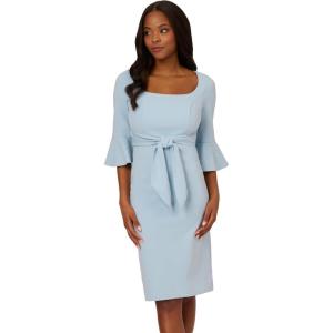 Adrianna Papell Womens Bell Sleeve Tie Front Dress(Blue Mist)