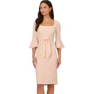 Adrianna Papell Womens Bell Sleeve Tie Front Dress(Joyful Blush)
