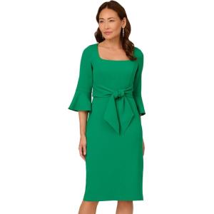 Adrianna Papell Womens Bell Sleeve Tie Front Dress(Vivid Green)