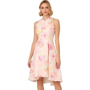 Adrianna Papell Womens Halter Jacquard Dress(Pink Multi)