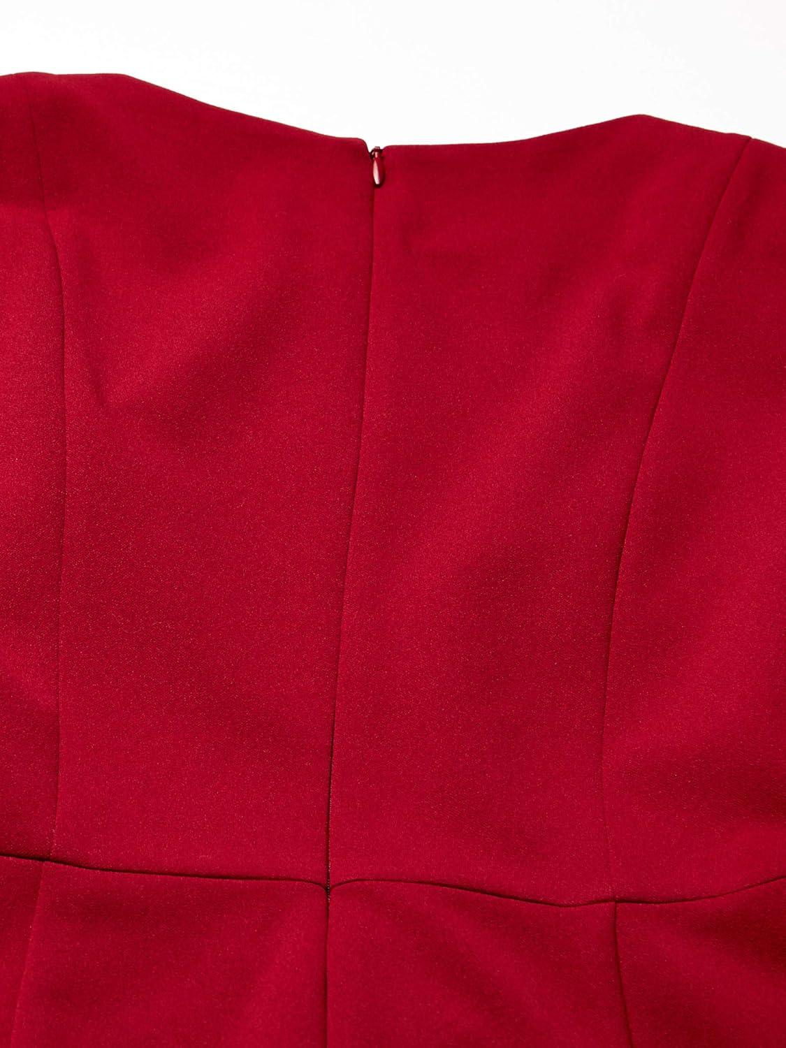 image:imageAdrianna Papell Womens Bow Sheath Dress with Three Quarter SleevesRed Samba