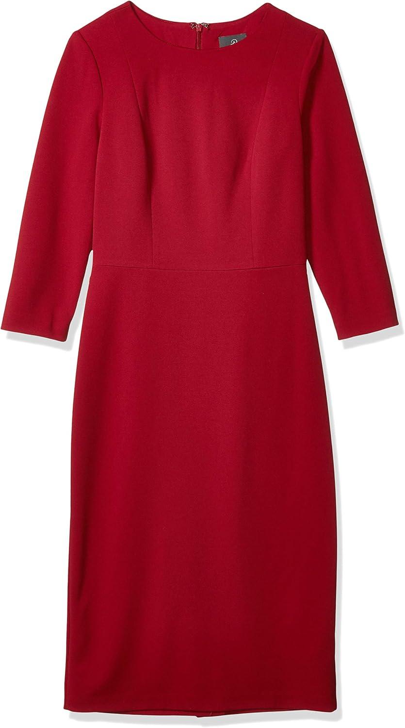image:imageAdrianna Papell Womens Bow Sheath Dress with Three Quarter SleevesRed Samba