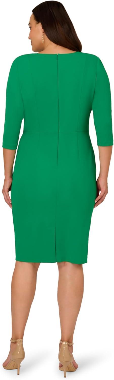 image:imageAdrianna Papell Womens Bow Sheath Dress with Three Quarter SleevesVivid Green