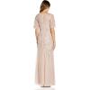 Adrianna Papell Womens Beaded Long Gown(Blush)