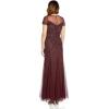 Adrianna Papell Womens Beaded Long Gown(Dark Burgundy)