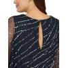 Adrianna Papell Womens Beaded Popover Midi Dress(Midnight)