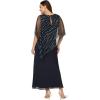 Adrianna Papell Womens Beaded Popover Midi Dress(Midnight)