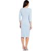 Adrianna Papell Womens Bow Sheath Dress with Three Quarter Sleeves(Blue Mist)