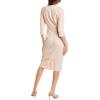 Adrianna Papell Womens Bow Sheath Dress with Three Quarter Sleeves(Blush)