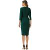 Adrianna Papell Womens Bow Sheath Dress with Three Quarter Sleeves(Hunter)