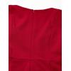 Adrianna Papell Womens Bow Sheath Dress with Three Quarter Sleeves(Red Samba)