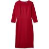 Adrianna Papell Womens Bow Sheath Dress with Three Quarter Sleeves(Red Samba)