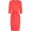 Adrianna Papell Womens Bow Sheath Dress with Three Quarter Sleeves(Vibrant Coral)