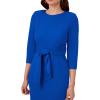Adrianna Papell Womens Bow Sheath Dress with Three Quarter Sleeves(Violet Cobalt)
