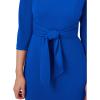 Adrianna Papell Womens Bow Sheath Dress with Three Quarter Sleeves(Violet Cobalt)