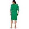 Adrianna Papell Womens Bow Sheath Dress with Three Quarter Sleeves(Vivid Green)