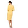 Adrianna Papell Womens Bow Sheath Dress with Three Quarter Sleeves(Warm Sun)