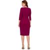 Adrianna Papell Womens Bow Sheath Dress with Three Quarter Sleeves(Wildberry)