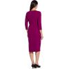 Adrianna Papell Womens Bow Sheath Dress with Three Quarter Sleeves(Wildberry)