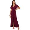 Adrianna Papell Womens Crepe and Chiffon Gown(Cabernet)