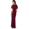 Adrianna Papell Womens Crepe and Chiffon Gown(Cabernet)