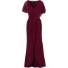 Adrianna Papell Womens Crepe and Chiffon Gown(Cabernet)