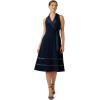 Adrianna Papell Womens Knit Crepe Midi Dress(Midnight)