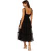Adrianna Papell Womens Knit and Mesh Midi Dress(Black)