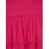 Adrianna Papell Womens Knit and Mesh Midi Dress(Bright Rose)
