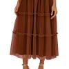 Adrianna Papell Womens Knit and Mesh Midi Dress(Timber)