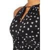 Adrianna Papell Womens Print Pleat Ankle Dress(Black/Ivory)
